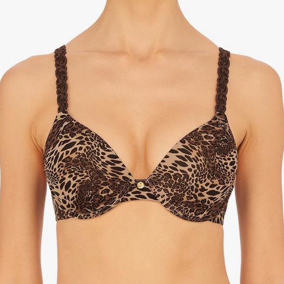 Natori Other - Natori Pure Luxe Plunge Underwire T-Shirt Bra Leopard Print Size 34DD